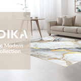 Ultra Soft Area Rug, Non Slip, Stain Resistant, Washable Area Rugs for Living Room, Bedroom, Luxurious Marbleized Textured Visual(White)