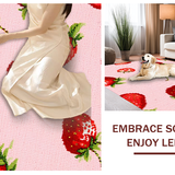 Cheerful Green Strawberry Motif(Pink)