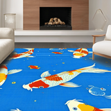 Dynamic Koi Artwork with Fluid Motion(Blue)
