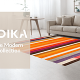 Ultra Soft Area Rug, Non Slip, Stain Resistant, Washable Area Rugs for Living Room, Bedroom, Chic Geometric Playful Aesthetic(Orange)