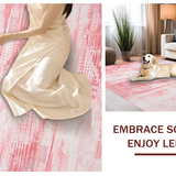 Ultra Soft Area Rug, Non Slip, Stain Resistant, Washable Area Rugs for Living Room, Bedroom, Elegant Blush Ombre Fusion(Pink)