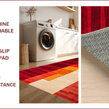 Ultra Soft Area Rug, Non Slip, Stain Resistant, Washable Area Rugs for Living Room, Bedroom, Fiery Abstract Geometric Expressions(Red)