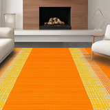 Ultra Soft Area Rug, Non Slip, Stain Resistant, Washable Area Rugs for Living Room, Bedroom, Artistic Plush Geometric Motif(Orange)