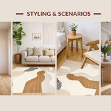 Ultra Soft Area Rug, Non Slip, Stain Resistant, Washable Area Rugs for Living Room, Bedroom, Stylish Warm Treetop Design(Beige)