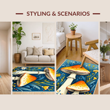 Lively Earth Tone Mushroom Print(Blue)