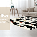 Ultra Soft Area Rug, Non Slip, Stain Resistant, Washable Area Rugs for Living Room, Bedroom, Cat Bathroom Rug Mat(Black)