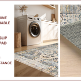 Ultra Soft Area Rug, Non Slip, Stain Resistant, Washable Area Rugs for Living Room, Bedroom, Vintage Taupe Damask Elegance(Beige)