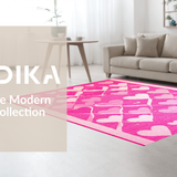 Ultra Soft Area Rug, Non Slip, Stain Resistant, Washable Area Rugs for Living Room, Bedroom, Trendy Abstract Heart Shapes(Pink)
