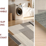 Ultra Soft Area Rug, Non Slip, Stain Resistant, Washable Area Rugs for Living Room, Bedroom, Charming Handwoven Earthy Style(Gray)