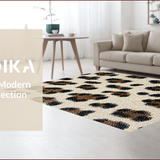 Ultra Soft Area Rug, Non Slip, Stain Resistant, Washable Area Rugs for Living Room, Bedroom, Contemporary Antelope Print Kitchen Carpet Non-Slip Design(Beige)
