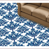 Ultra Soft Area Rug, Non Slip, Stain Resistant, Washable Area Rugs for Living Room, Bedroom, High-Low Floral Outdoor(Blue)