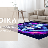 Ultra Soft Area Rug, Non Slip, Stain Resistant, Washable Area Rugs for Living Room, Bedroom, Dynamic Celestial Creature Motif(Purple)