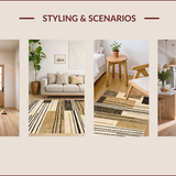 Ultra Soft Area Rug, Non Slip, Stain Resistant, Washable Area Rugs for Living Room, Bedroom, Chic Neutral Earthy Aesthetic(Beige)