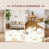 Ultra Soft Area Rug, Non Slip, Stain Resistant, Washable Area Rugs for Living Room, Bedroom, Serene Neutral Tone Creations(Beige)