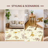 Ultra Soft Area Rug, Non Slip, Stain Resistant, Washable Area Rugs for Living Room, Bedroom, Whimsical Springtime Animal Patterns(Beige)