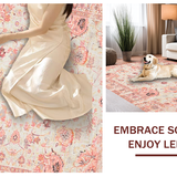 Ultra Soft Area Rug, Non Slip, Stain Resistant, Washable Area Rugs for Living Room, Bedroom, Gorgeous Timeless Print Design(Pink)