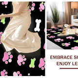 Ultra Soft Area Rug, Non Slip, Stain Resistant, Washable Area Rugs for Living Room, Bedroom, Lively Flannel Pet Print Design(Pink)