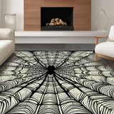 Ultra Soft Area Rug, Non Slip, Stain Resistant, Washable Area Rugs for Living Room, Bedroom, Mysterious Abstract Dark Decor(Black)
