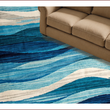 Calming Oceanic Curvilinear Design(Blue)