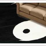 Ultra Soft Area Rug, Non Slip, Stain Resistant, Washable Area Rugs for Living Room, Bedroom, Elegant Black and White Minimalist Design(Black)