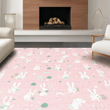 Ultra Soft Area Rug, Non Slip, Stain Resistant, Washable Area Rugs for Living Room, Bedroom, Playful Pink and Yellow Patterns(Pink)