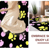 Ultra Soft Area Rug, Non Slip, Stain Resistant, Washable Area Rugs for Living Room, Bedroom, Joyful Fluffy Pup Design Aesthetic(Black)