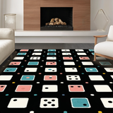 Ultra Soft Area Rug, Non Slip, Stain Resistant, Washable Area Rugs for Living Room, Bedroom, Dynamic Contemporary Symmetrical Shapes(Pink)