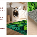Ultra Soft Area Rug, Non Slip, Stain Resistant, Washable Area Rugs for Living Room, Bedroom, Non-Slip Tropical Green Kitchen Runner(Green)