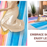 Ultra Soft Area Rug, Non Slip, Stain Resistant, Washable Area Rugs for Living Room, Bedroom, Serene Colorful Brushstroke Harmony(Pink)