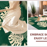Ultra Soft Area Rug, Non Slip, Stain Resistant, Washable Area Rugs for Living Room, Bedroom, Elegant Monstera Patterned Accent(Green)