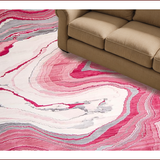 Ultra Soft Area Rug, Non Slip, Stain Resistant, Washable Area Rugs for Living Room, Bedroom, Trendy Abstract Marble Aesthetic(Pink)