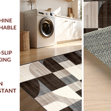 Ultra Soft Area Rug, Non Slip, Stain Resistant, Washable Area Rugs for Living Room, Bedroom, Sophisticated Linear Geometry Composition(Beige)