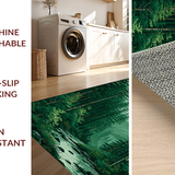 Ultra Soft Area Rug, Non Slip, Stain Resistant, Washable Area Rugs for Living Room, Bedroom, Elegant Evergreen Landscape Motif(Green)