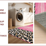 Ultra Soft Area Rug, Non Slip, Stain Resistant, Washable Area Rugs for Living Room, Bedroom, Playful Shag Leopard Statement Piece(Pink)