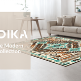 Ultra Soft Area Rug, Non Slip, Stain Resistant, Washable Area Rugs for Living Room, Bedroom, Soft Textured Vintage Ethnic Pattern(Brown)