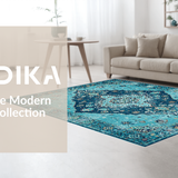 Ultra Soft Area Rug, Non Slip, Stain Resistant, Washable Area Rugs for Living Room, Bedroom, Rustic Ocean-Inspired Motif(Blue)
