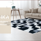 Ultra Soft Area Rug, Non Slip, Stain Resistant, Washable Area Rugs for Living Room, Bedroom, Modern Geometric Non-Shedding(Black)