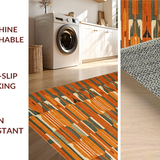 Ultra Soft Area Rug, Non Slip, Stain Resistant, Washable Area Rugs for Living Room, Bedroom, Retro Eclectic Abstract Composition(Orange)