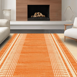 Ultra Soft Area Rug, Non Slip, Stain Resistant, Washable Area Rugs for Living Room, Bedroom, Contemporary Plush Orange Aesthetic(Orange)