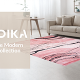 Ultra Soft Area Rug, Non Slip, Stain Resistant, Washable Area Rugs for Living Room, Bedroom, Elegant Modern Marble Aesthetic(Pink)