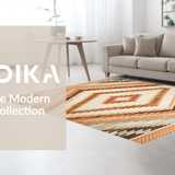 Ultra Soft Area Rug, Non Slip, Stain Resistant, Washable Area Rugs for Living Room, Bedroom, Elegant Ogee Patterned Textile(Orange)