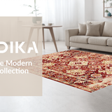 Ultra Soft Area Rug, Non Slip, Stain Resistant, Washable Area Rugs for Living Room, Bedroom, Sophisticated Vintage Floral Aesthetic(Red)