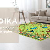 Ultra Soft Area Rug, Non Slip, Stain Resistant, Washable Area Rugs for Living Room, Bedroom, Charming Retro Insect Pattern(Green)