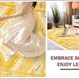 Ultra Soft Area Rug, Non Slip, Stain Resistant, Washable Area Rugs for Living Room, Bedroom, Vibrant Floral Transitional Aesthetic(Yellow)