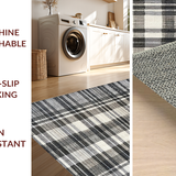 Ultra Soft Area Rug, Non Slip, Stain Resistant, Washable Area Rugs for Living Room, Bedroom, Contemporary Minimalist Rug Featuring Crisp Black And White Parallel Stripes(Gray)