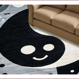 Ultra Soft Area Rug, Non Slip, Stain Resistant, Washable Area Rugs for Living Room, Bedroom, Psychedelic Monochrome Abstract Waves(Black)