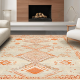 Ultra Soft Area Rug, Non Slip, Stain Resistant, Washable Area Rugs for Living Room, Bedroom, Contemporary Southwest Cultural Touch(Orange)