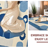 Ultra Soft Area Rug, Non Slip, Stain Resistant, Washable Area Rugs for Living Room, Bedroom, Playful Teddy Bear Illustration(Blue)