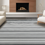 Ultra Soft Area Rug, Non Slip, Stain Resistant, Washable Area Rugs for Living Room, Bedroom, Luxe Classic Contrast Design(Black)