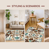 Ultra Soft Area Rug, Non Slip, Stain Resistant, Washable Area Rugs for Living Room, Bedroom, Elegant Southwestern Symmetrical Design(Brown)